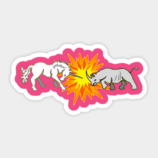 Unicorn vs. Rhinoceros Sticker